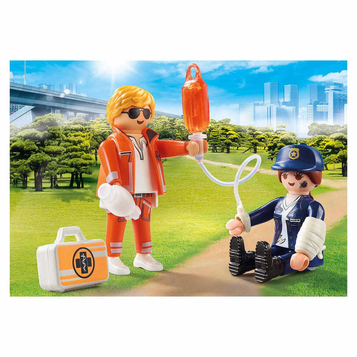 Playmobil City Life Duopack akuttlege og politibetjent 70823