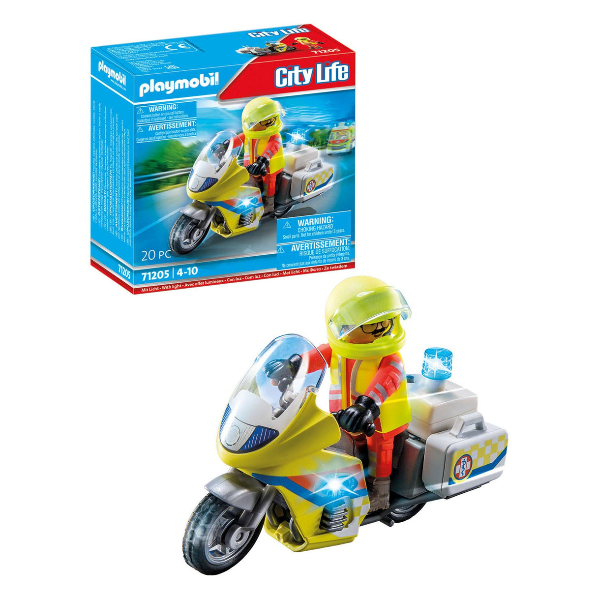 Playmobil City Life Emergency Motor Cykel med blinkande ljus 71205