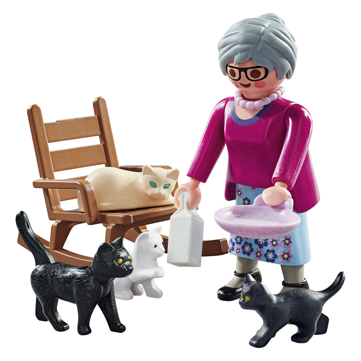 Playmobil Specials grand-mère avec des chats 71172