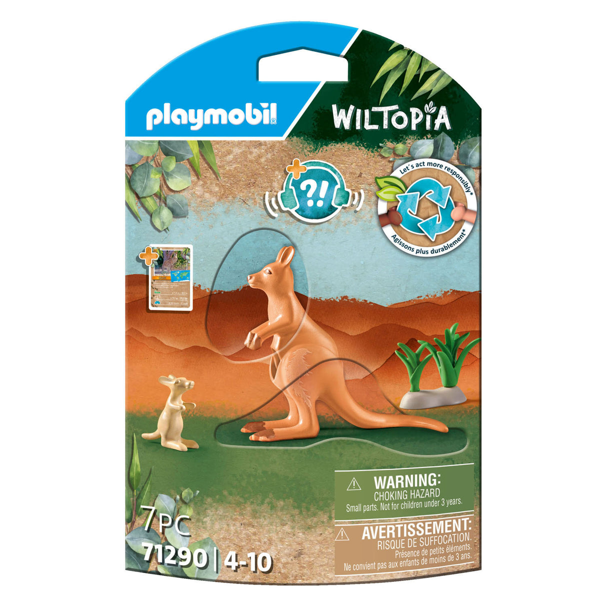 Playmobil wiltopia kangaroo avec welp 71290