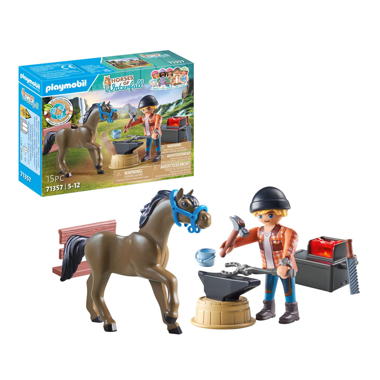 PlayMobil Horses eller Waterfall Hoefsmid: Ben Achilles 71357