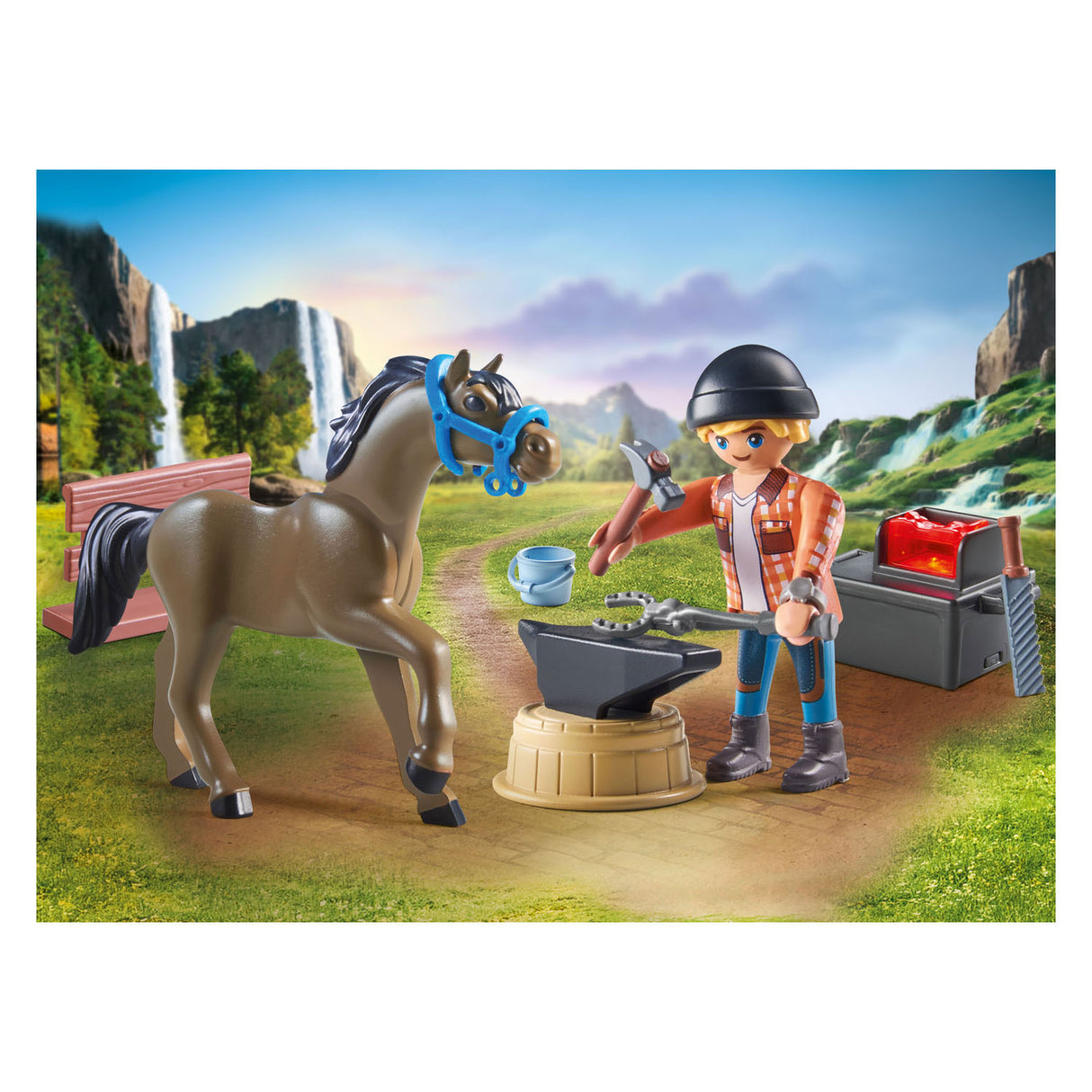 Playmobil Horses eller Waterfall Hoefsmid: Ben Achilles 71357