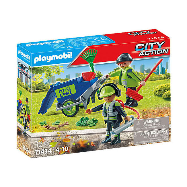 Playmobil City Action Figure set cleaning team 71434