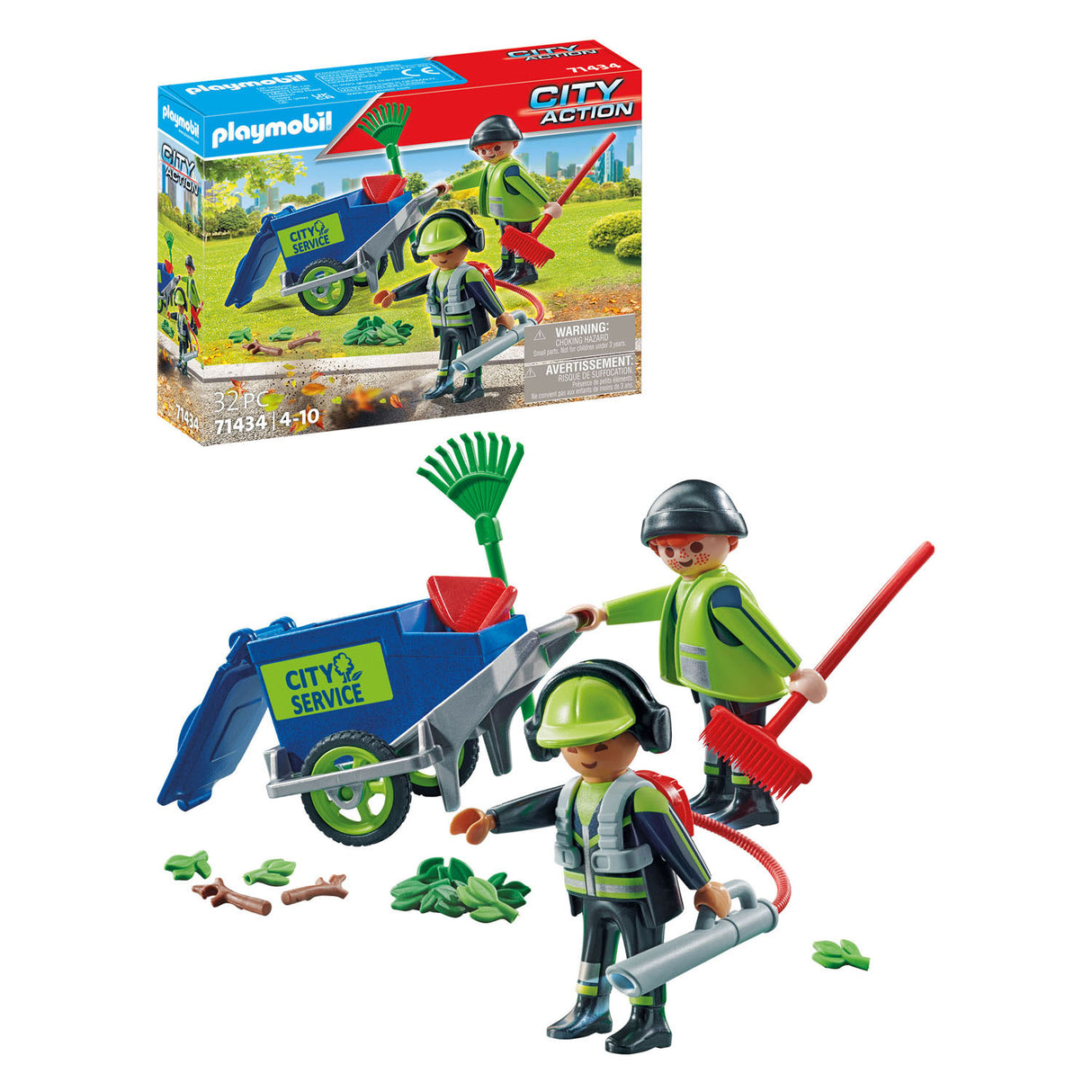 Playmobil City Action Figure set cleaning team 71434