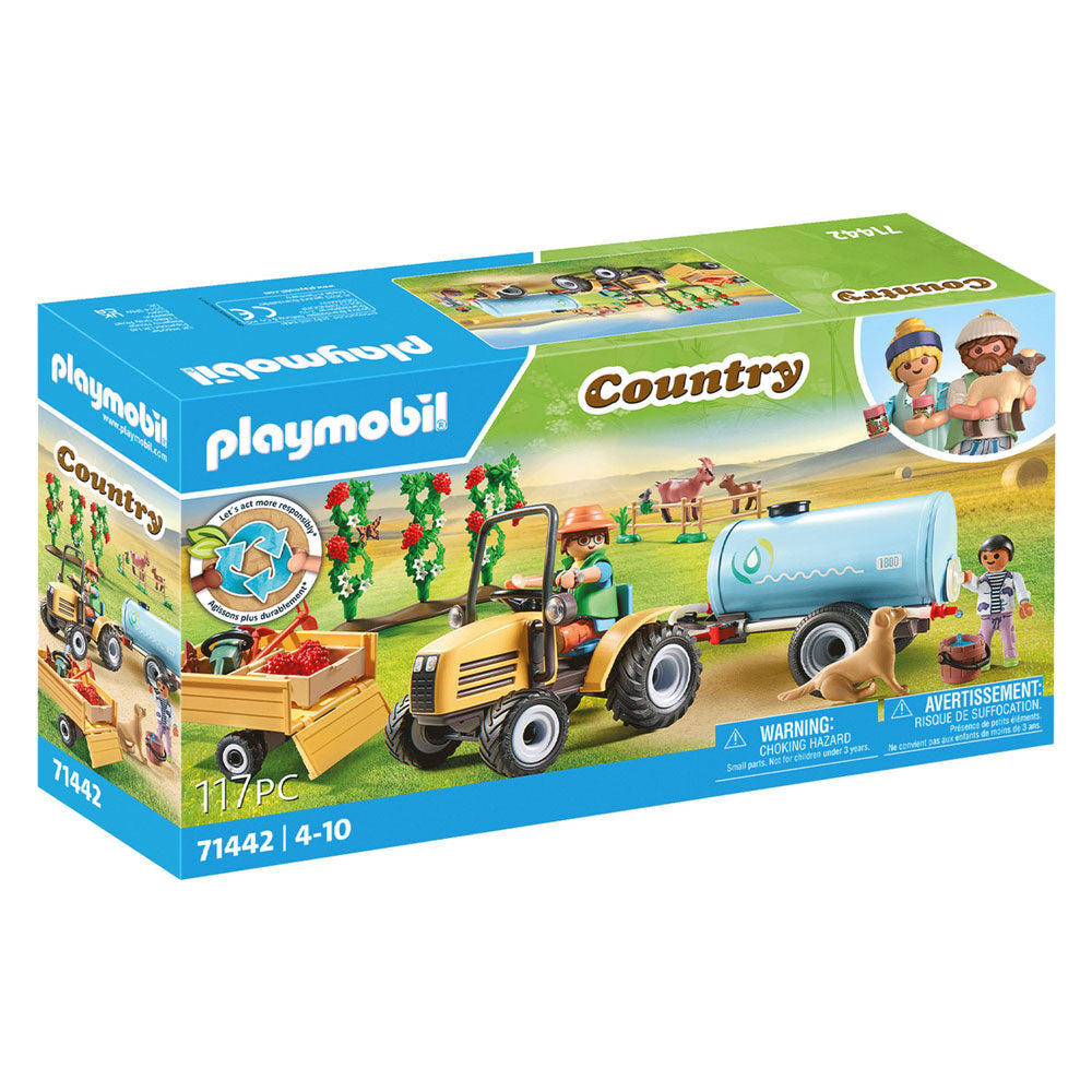 Playmobil moj življenjski traktor s prikolico in rezervoarjem za vodo 71442