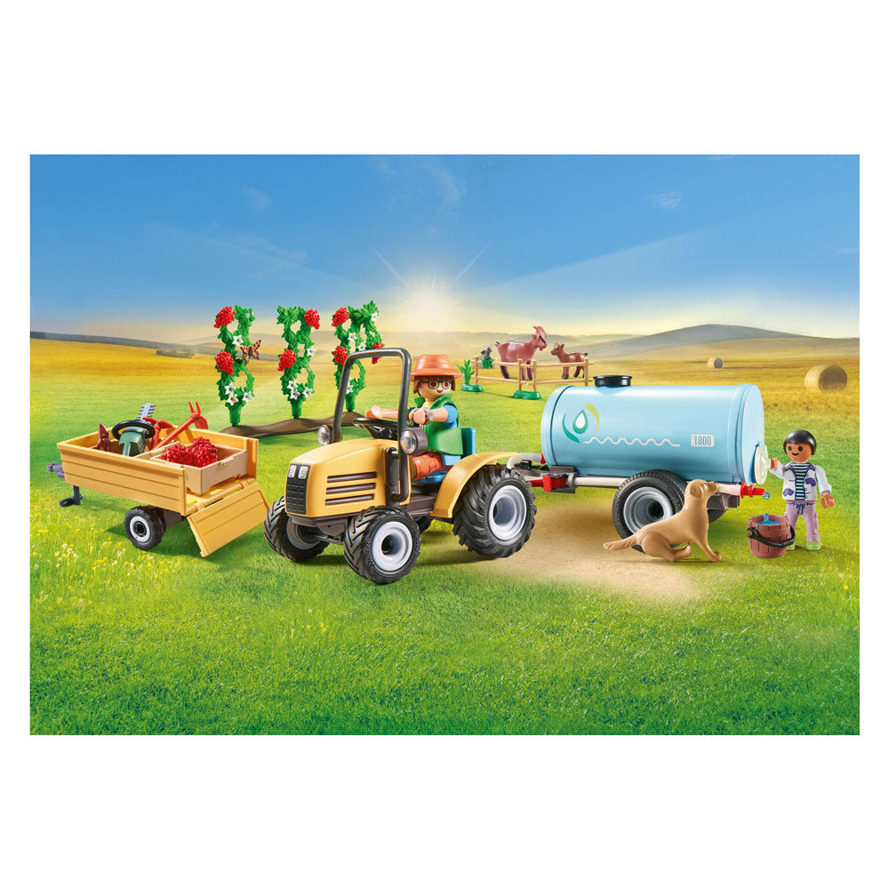 Playmobil moj življenjski traktor s prikolico in rezervoarjem za vodo 71442