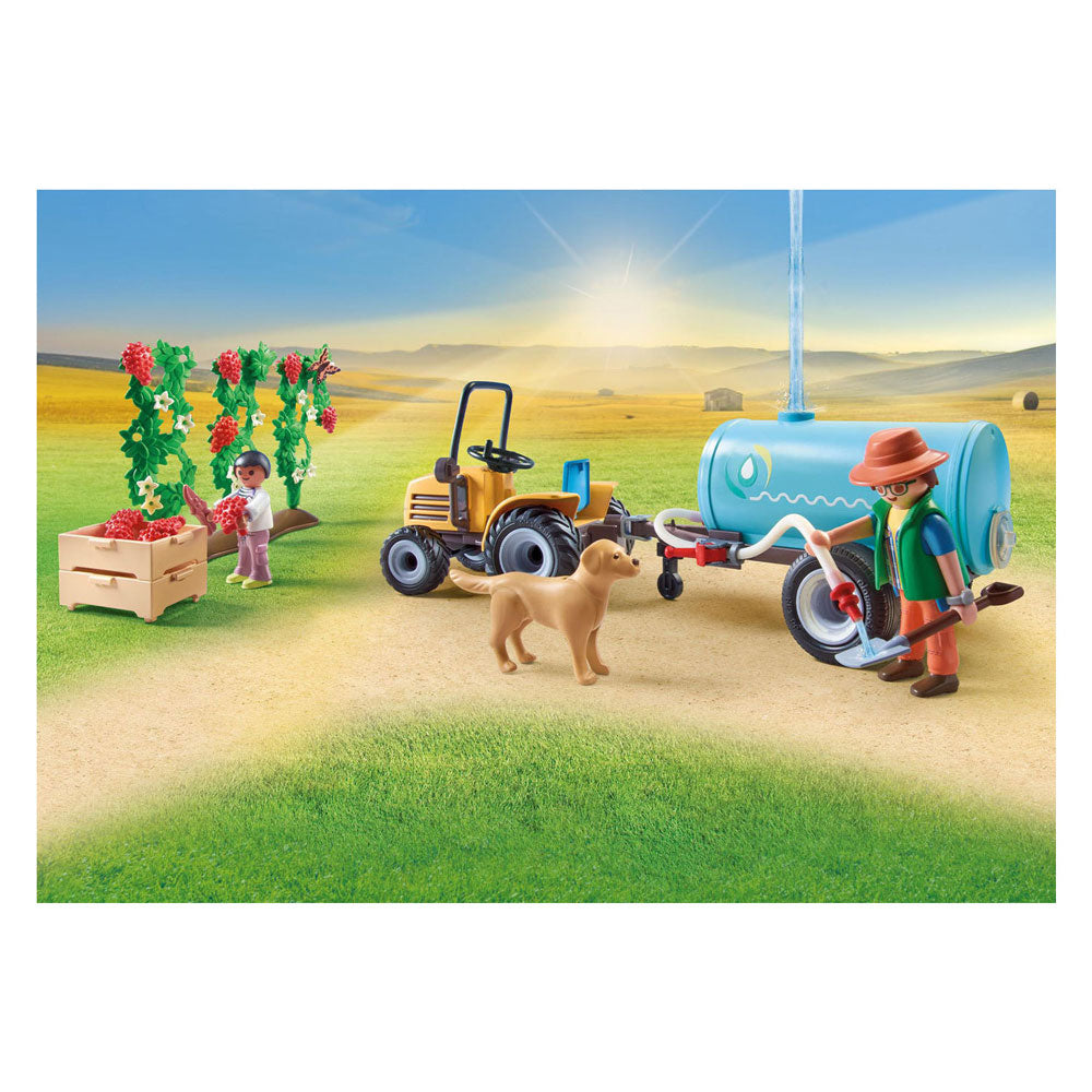 Playmobil mon tracteur de vie avec remorque et réservoir d'eau 71442