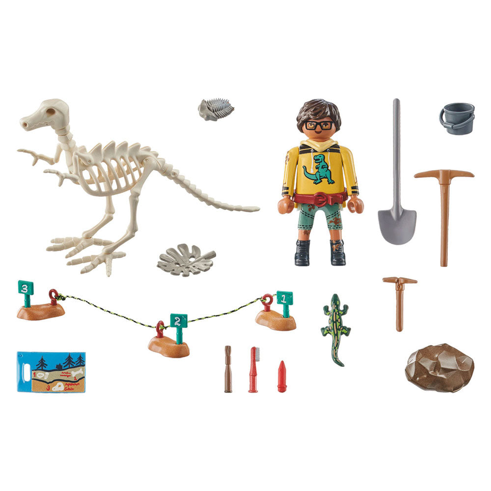 Playmobil -Dinos -Ausgrabungsbereich mit Dinosaurus -Skelett 71527