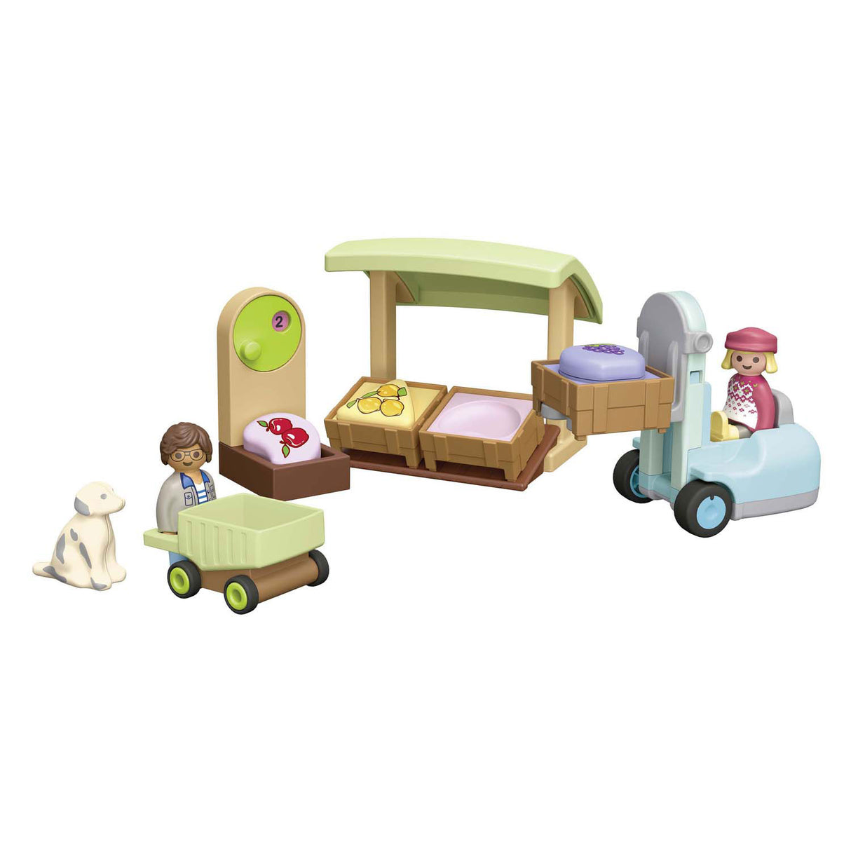 Playmobil 1.2.3. Organisk marknadsstall och gaffeltruck - 71691