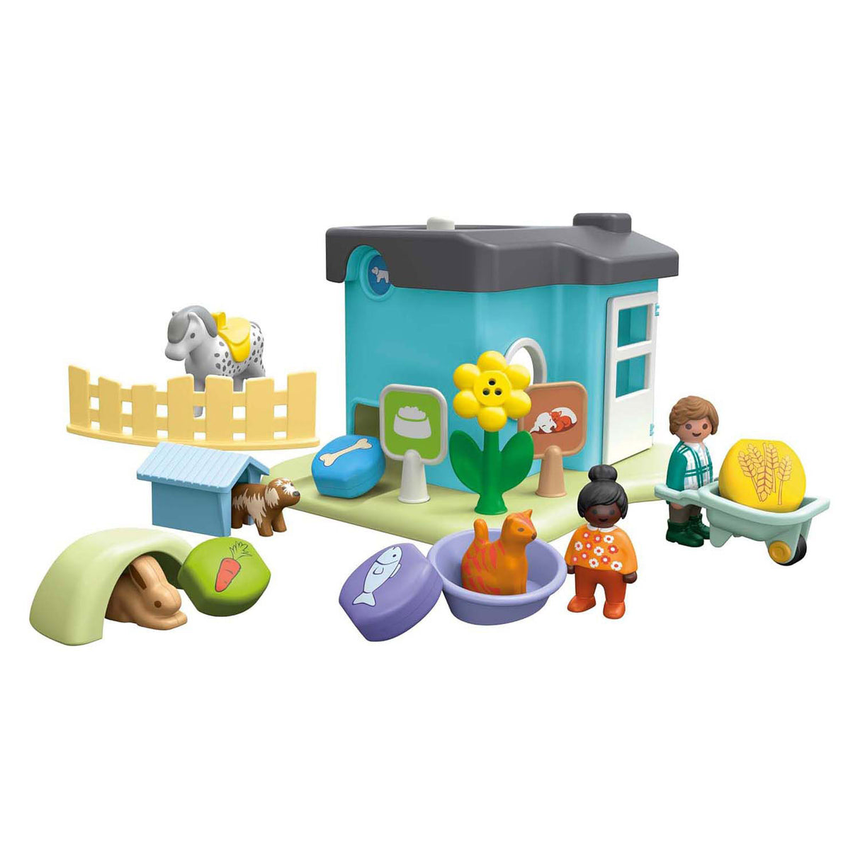 Playmobil 1.2.3. Pension animale avec machine d'alimentation - 71690