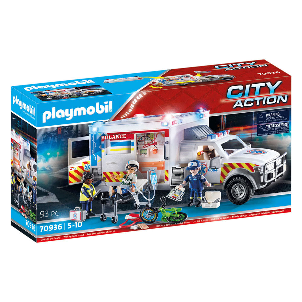 Playmobil Action Heroes Rescue Vehicle: US Ambulance 70936