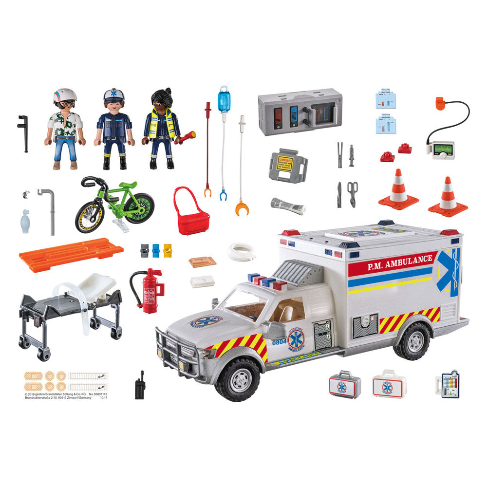 Playmobil Action Heroes Reddingsvoertuig: Us Ambulance 70936