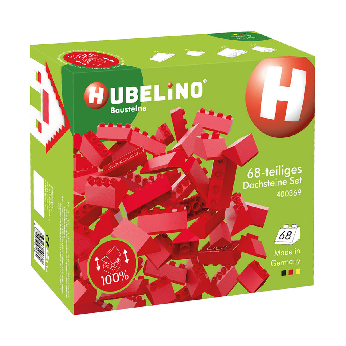 Hubelino Roof Tile Set Building Blocks, 68DLG.