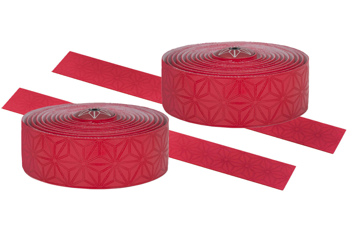 Supacaz Super Sticky Kush Single Color Direering Ribbon Red, y compris le bouchon de direction en aluminium