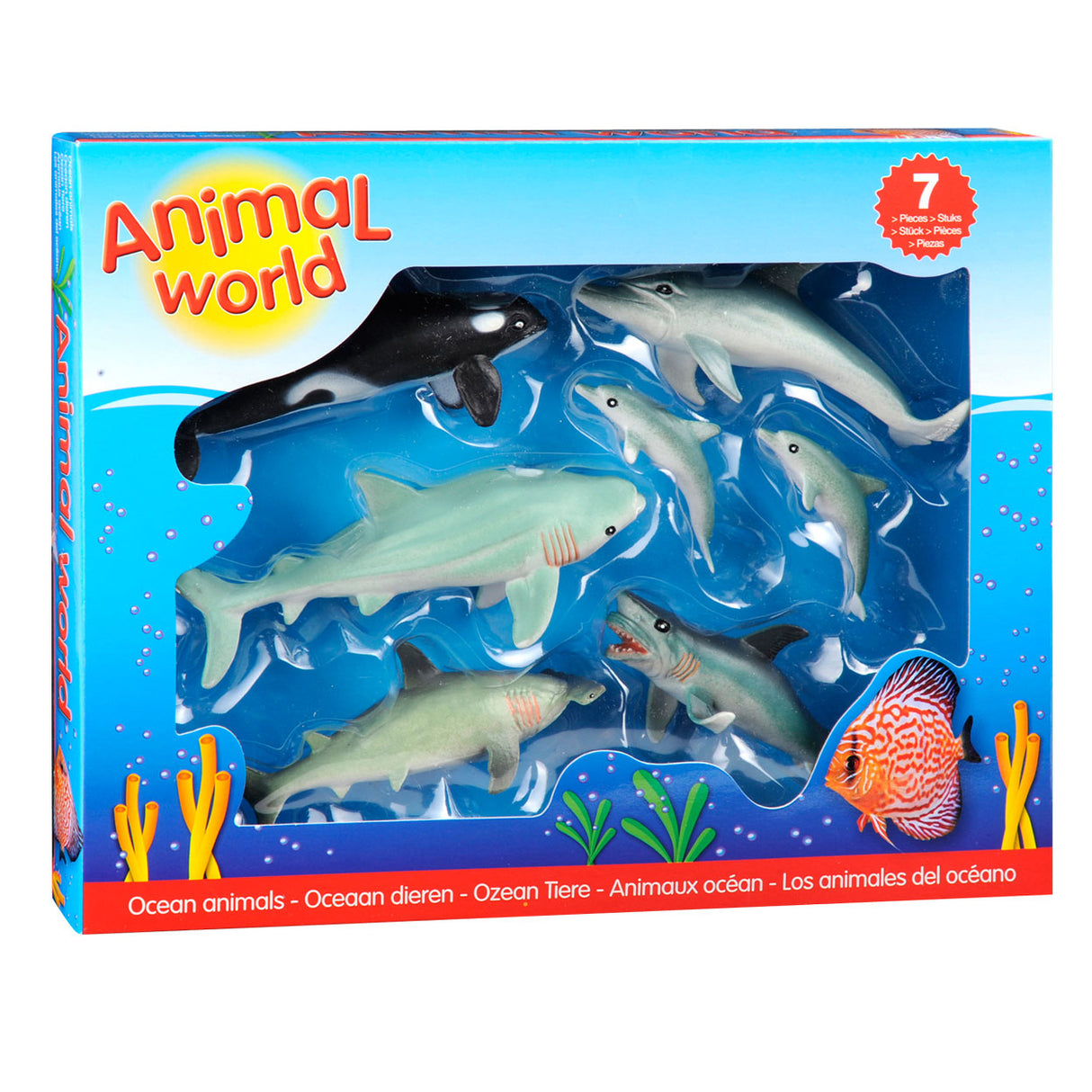Johntoy ocean animals gift box, 7 pcs.