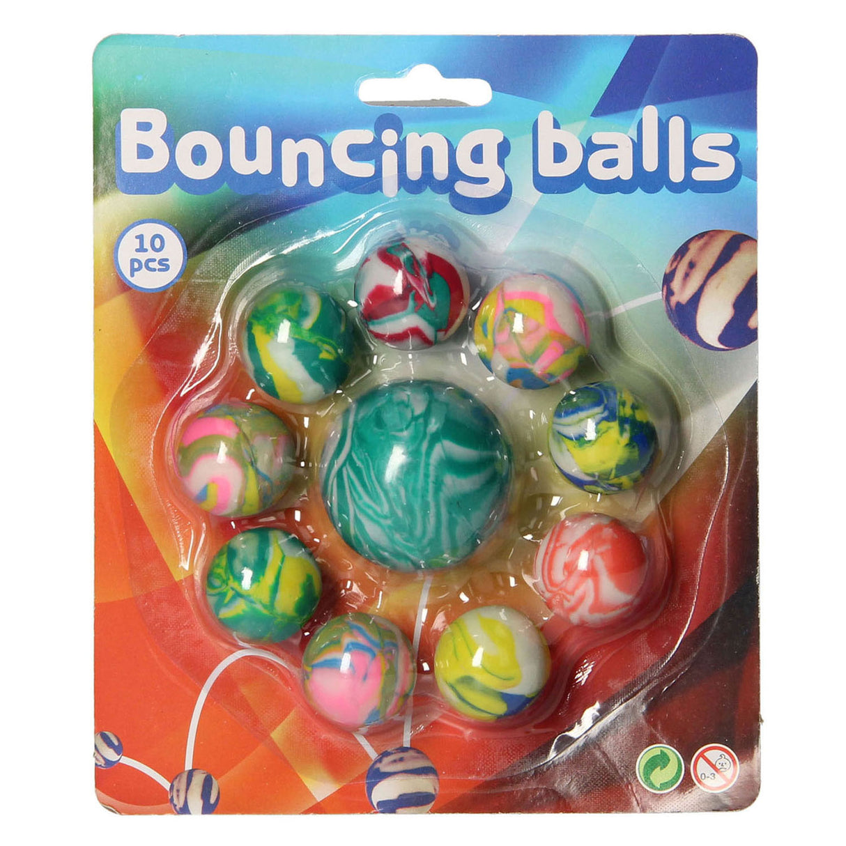 Johntoy Summer Fun bouncy balls, 10 pcs.
