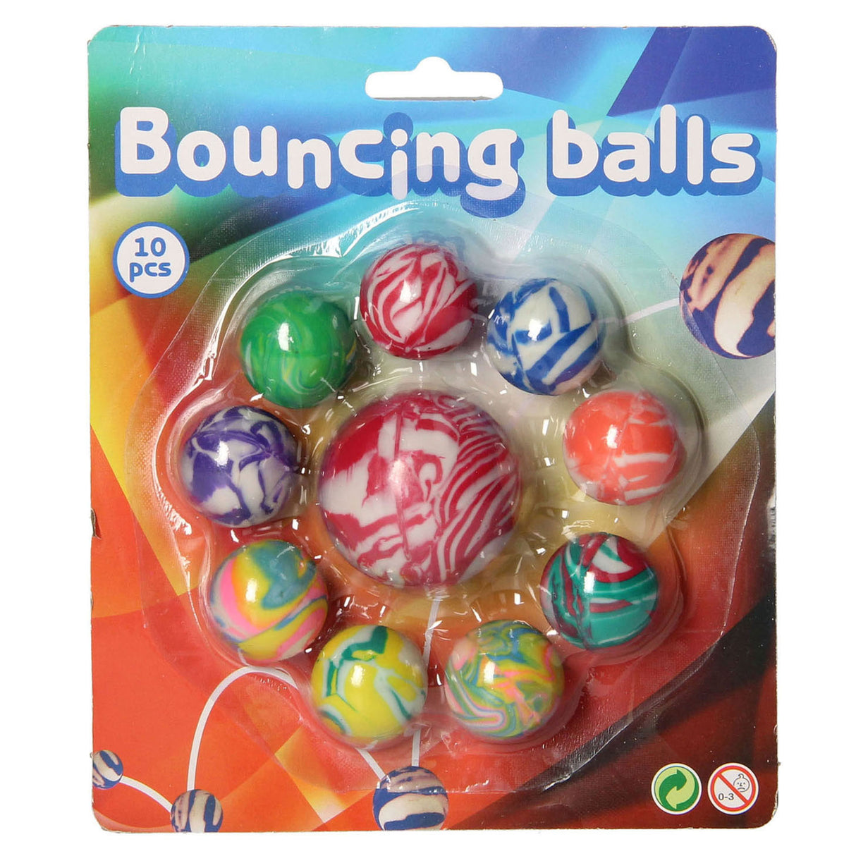 Johntoy Summer Fun bouncy balls, 10 pcs.