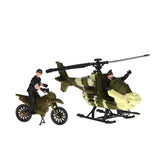 Johntoy Army Forces igrajo helikopter in motocikel