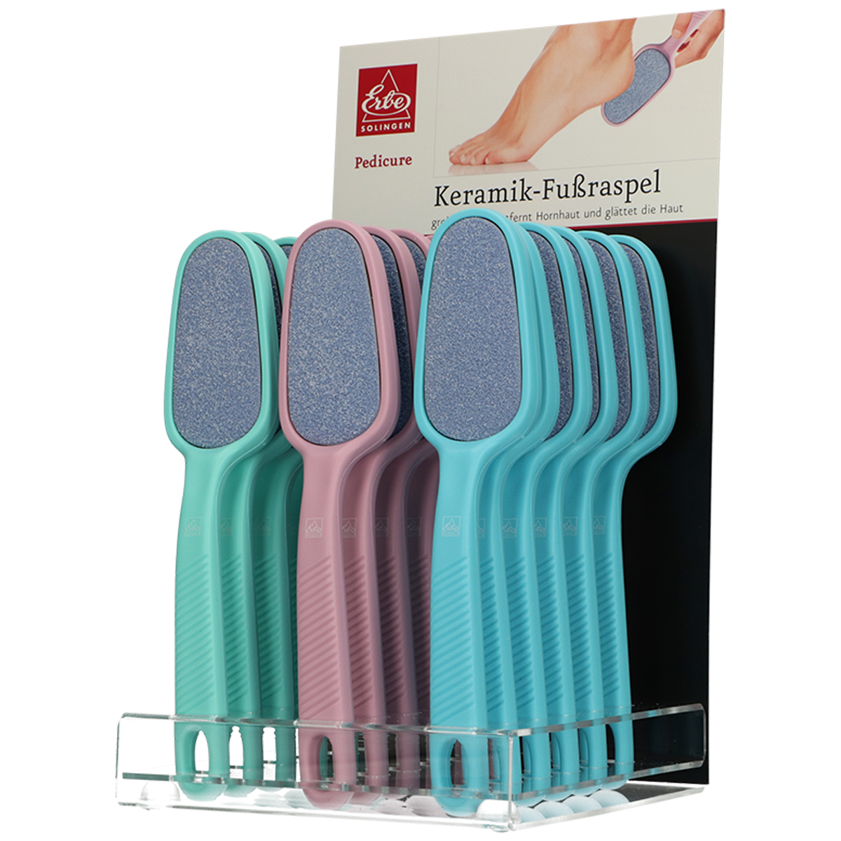 Erbe solingen ceramic foot file display (erbe2962c)