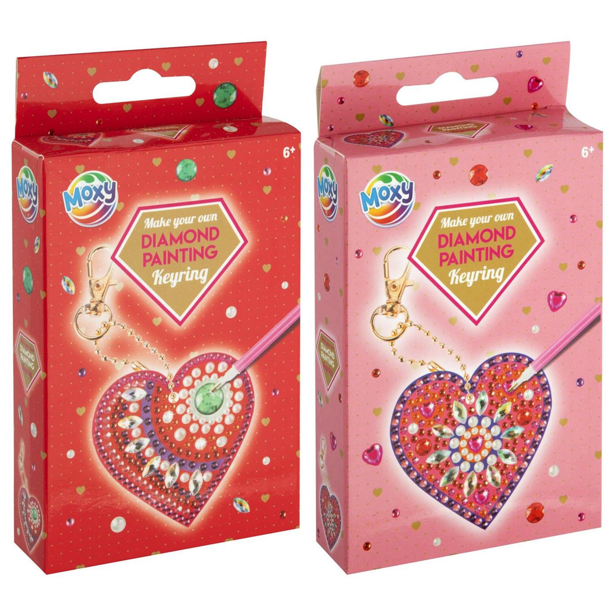 Moxy diamond painting keychain heart