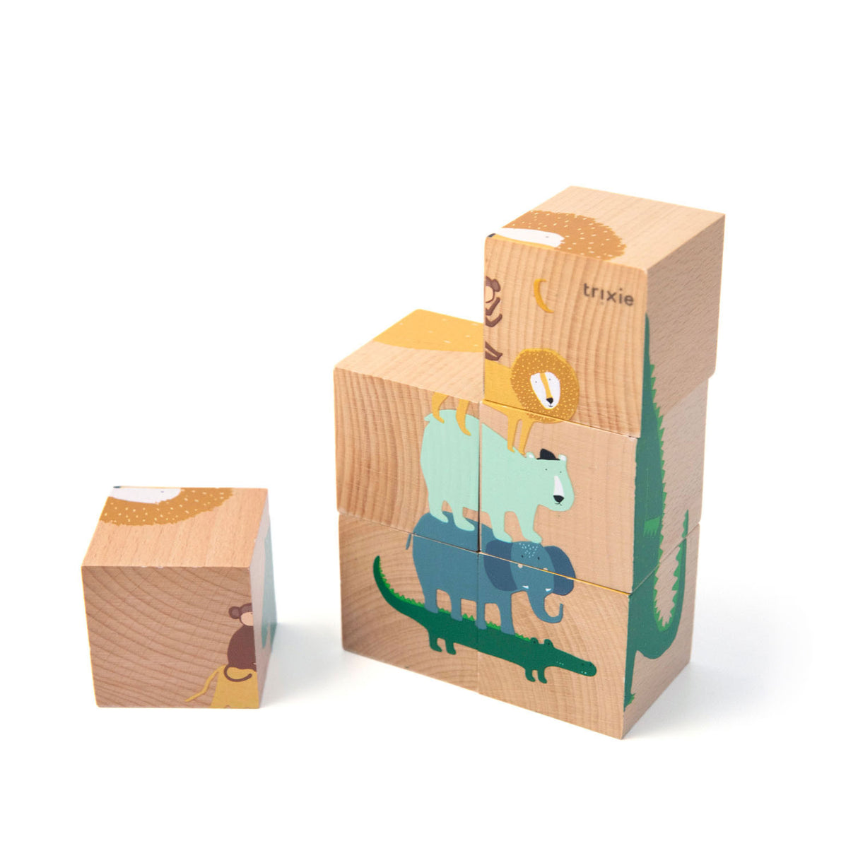 Trixie wooden block puzzle animals