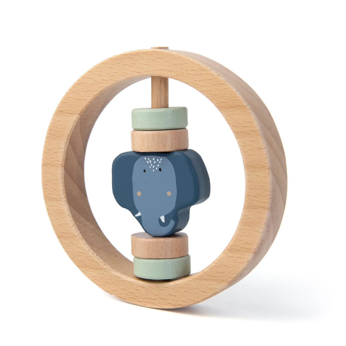 Trixie Wooden Rattle intorno alla signora Elefante