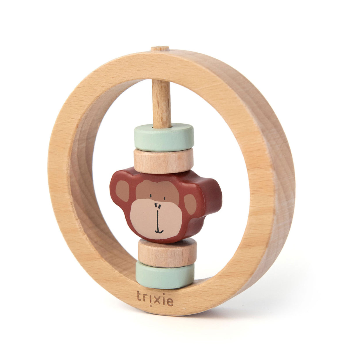 Trixie Wooden Rattle intorno a Mr. Scimmia