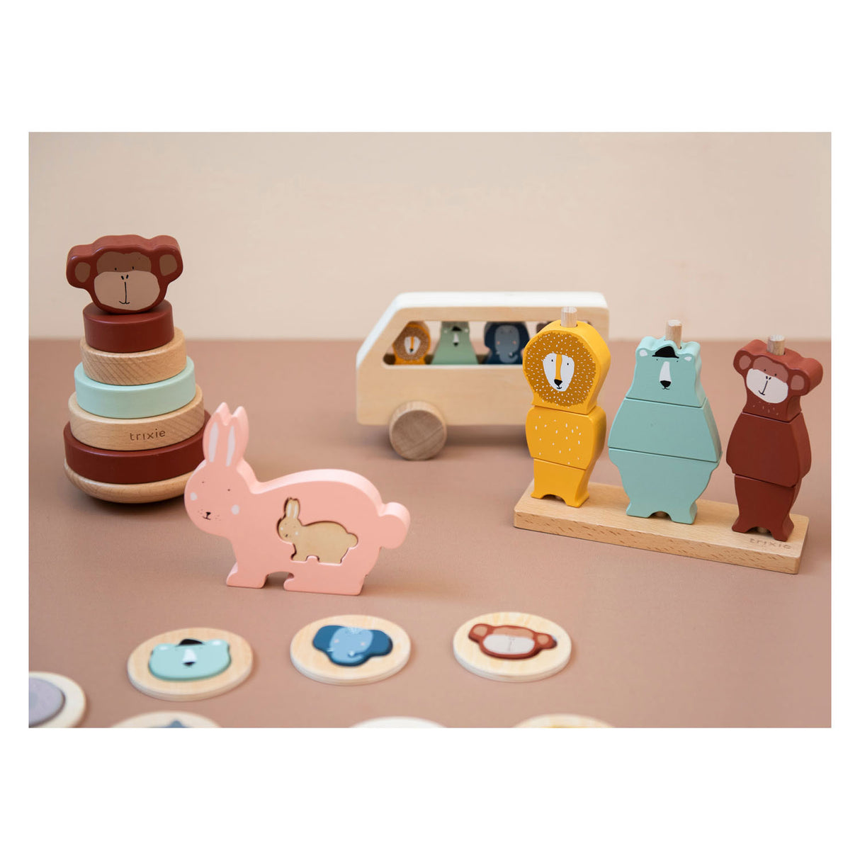 Trixie Wooden Stack di animali puzzle