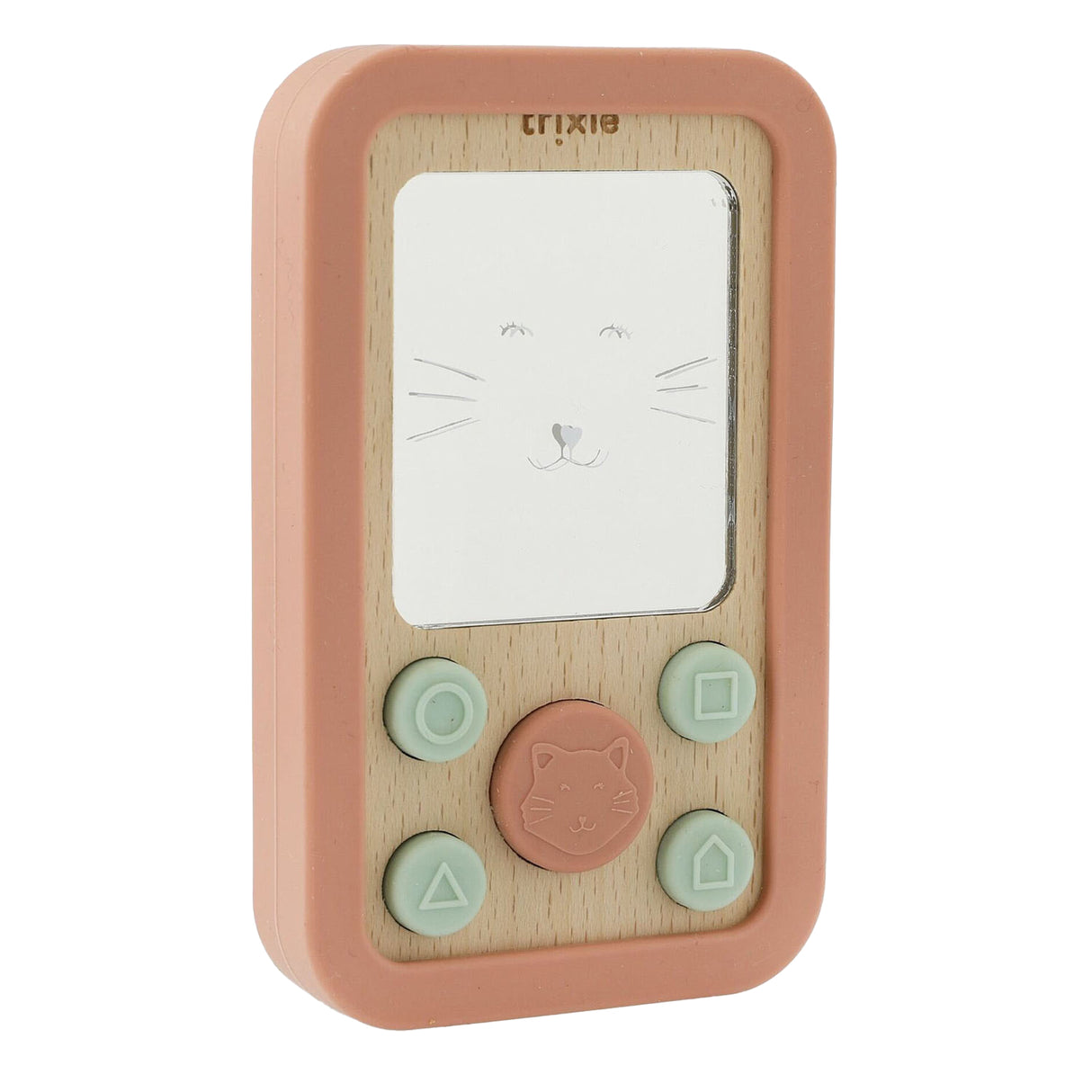 Trixie houten siliconen baby telefoon mrs. cat