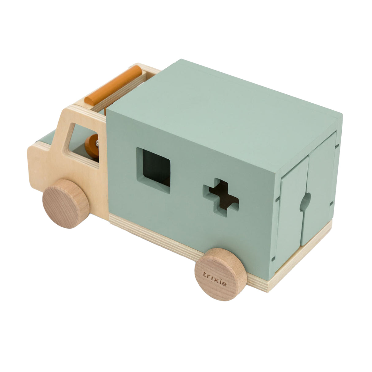 Trixie wooden toys - ambulance car - toy car for children - ambulance - for boys and girls - fsc
