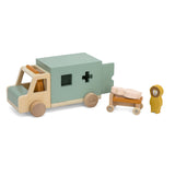 Trixie wooden toys - ambulance car - toy car for children - ambulance - for boys and girls - fsc