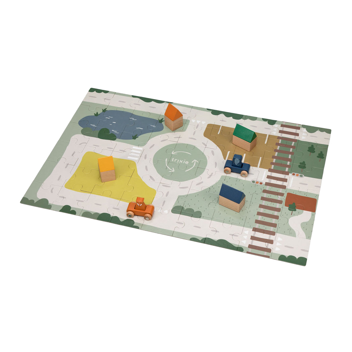 Puzzle de rue en bois Trixie avec accessoires