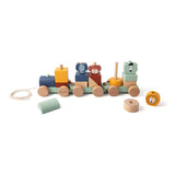 Trixie wooden toys - animal train - with building blocks - train set with blocks - from 1.5 years - for boys and girls - fsc