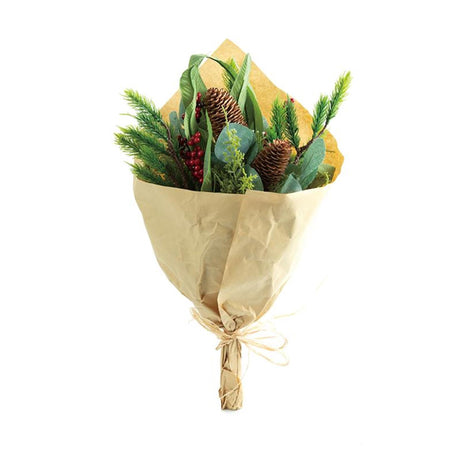 Haus vun der Natur Bouquet vu kënschtleche Blummen 46cm Chrëschtdag