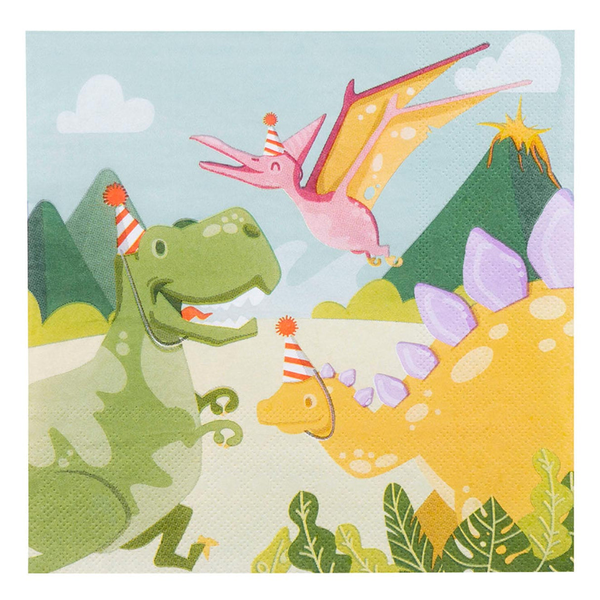 Fiesta de dino de las servilletas, 33x33cm