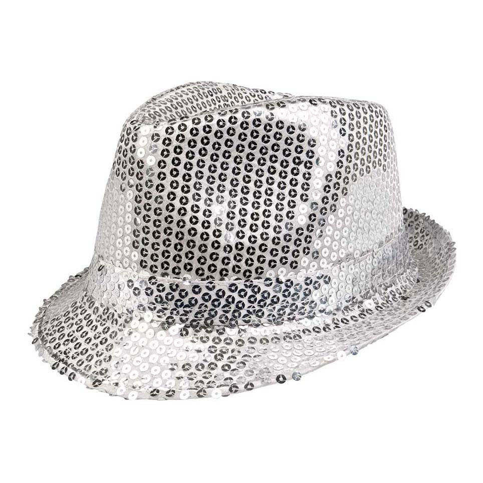 Boland klobouk pop star flitry stříbrné