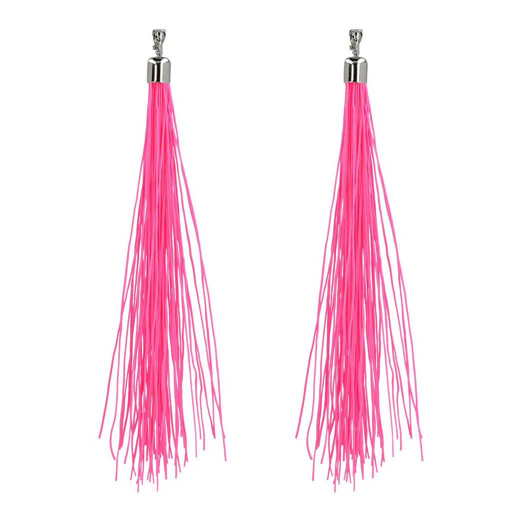 Boland festivalörhängen neonrosa, 20cm