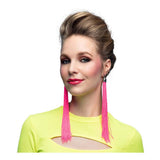 Boland festivalörhängen neonrosa, 20cm