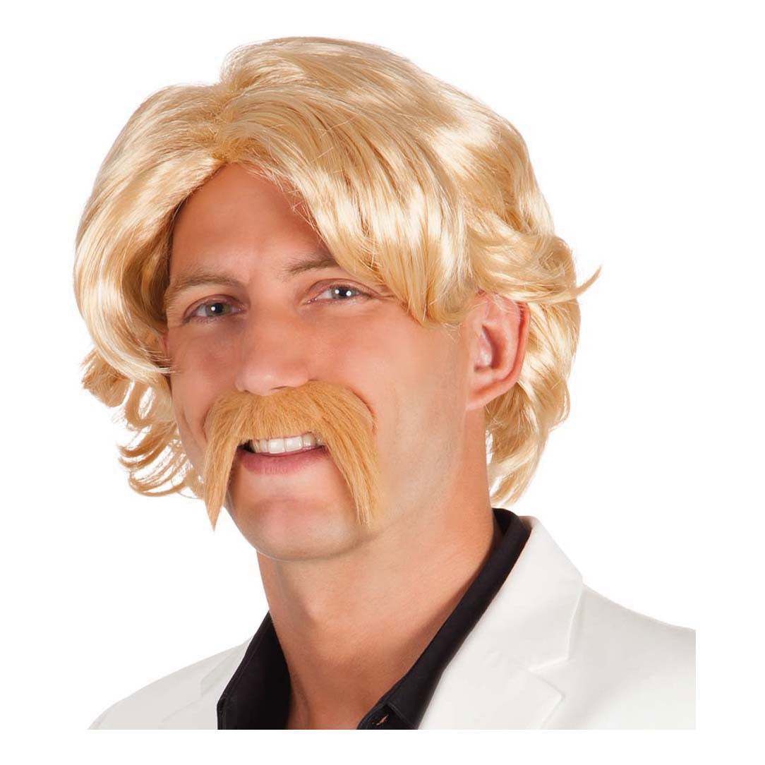 Wig blonde boland le mustache