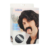 Peruca preta Boland com bigode