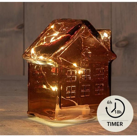 A coleção de Anna levou casa de vidro bordeaux h14cm