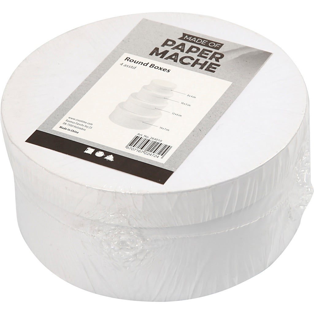 Creativ Firma https: www.cchobby.nl round-boxes-size-8x4-10x5-12x6-14x7-cm-white-4-piece-1-set