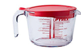 Pyrex glass measuring cup with lid 1l
