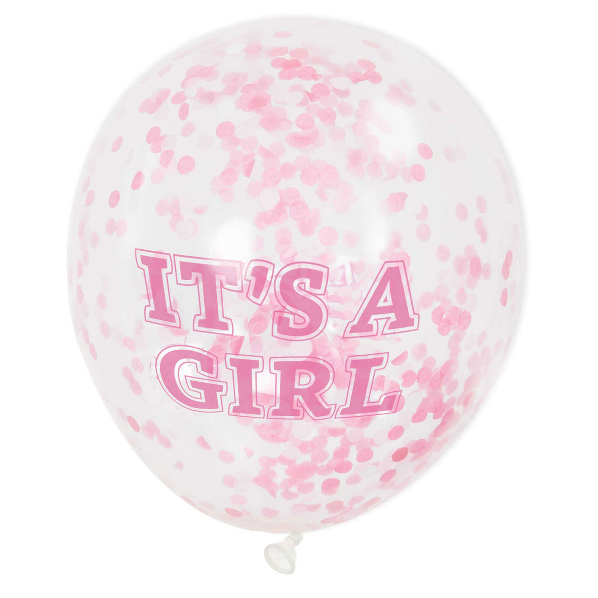 Haza witbaard confetti ballonnen meisje, 6st.