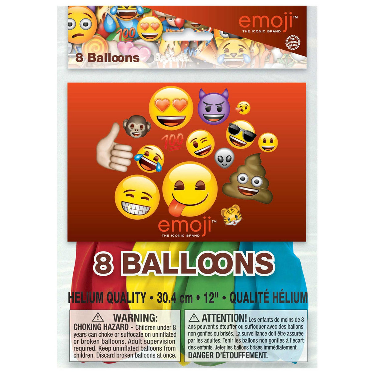 Haza Witbaard Balloons Emoji, 8st.