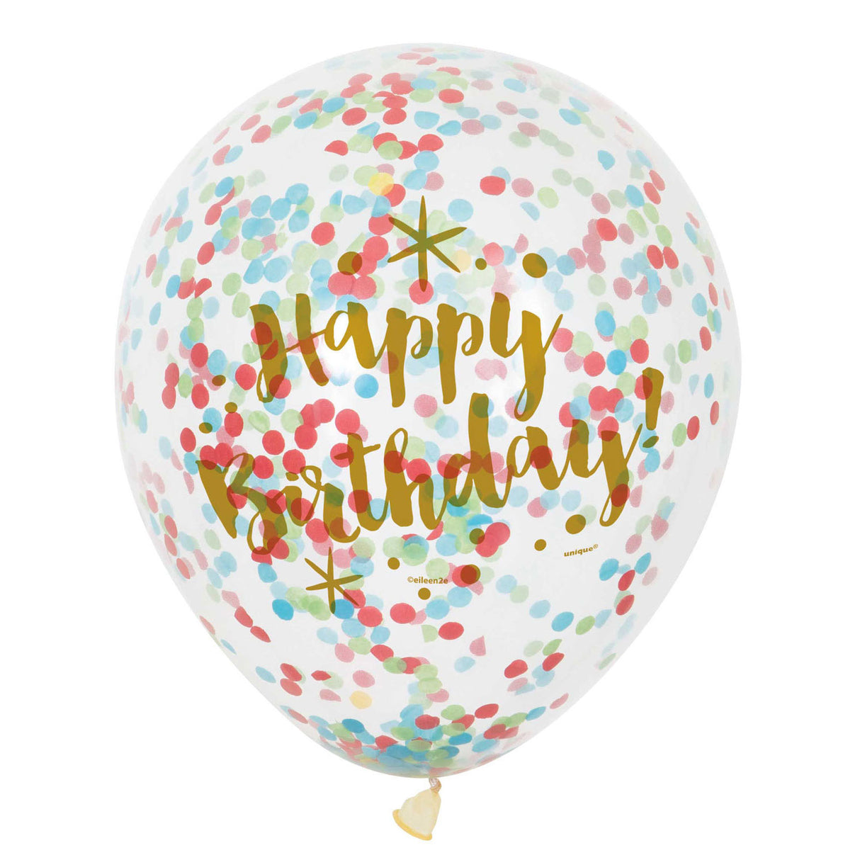 Haza Witbaard Confetti Balloons Alles Gute zum Geburtstag, 6st.