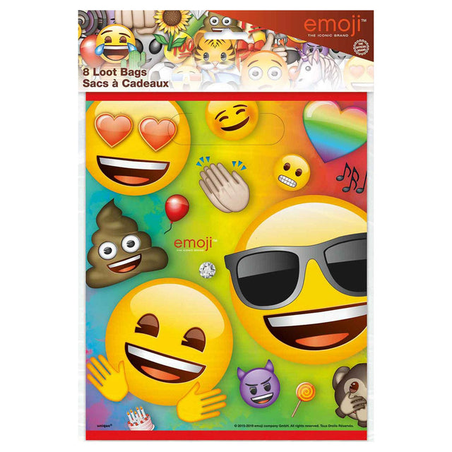 Haza witbaard emoji uitdeelzakjes, 8st.