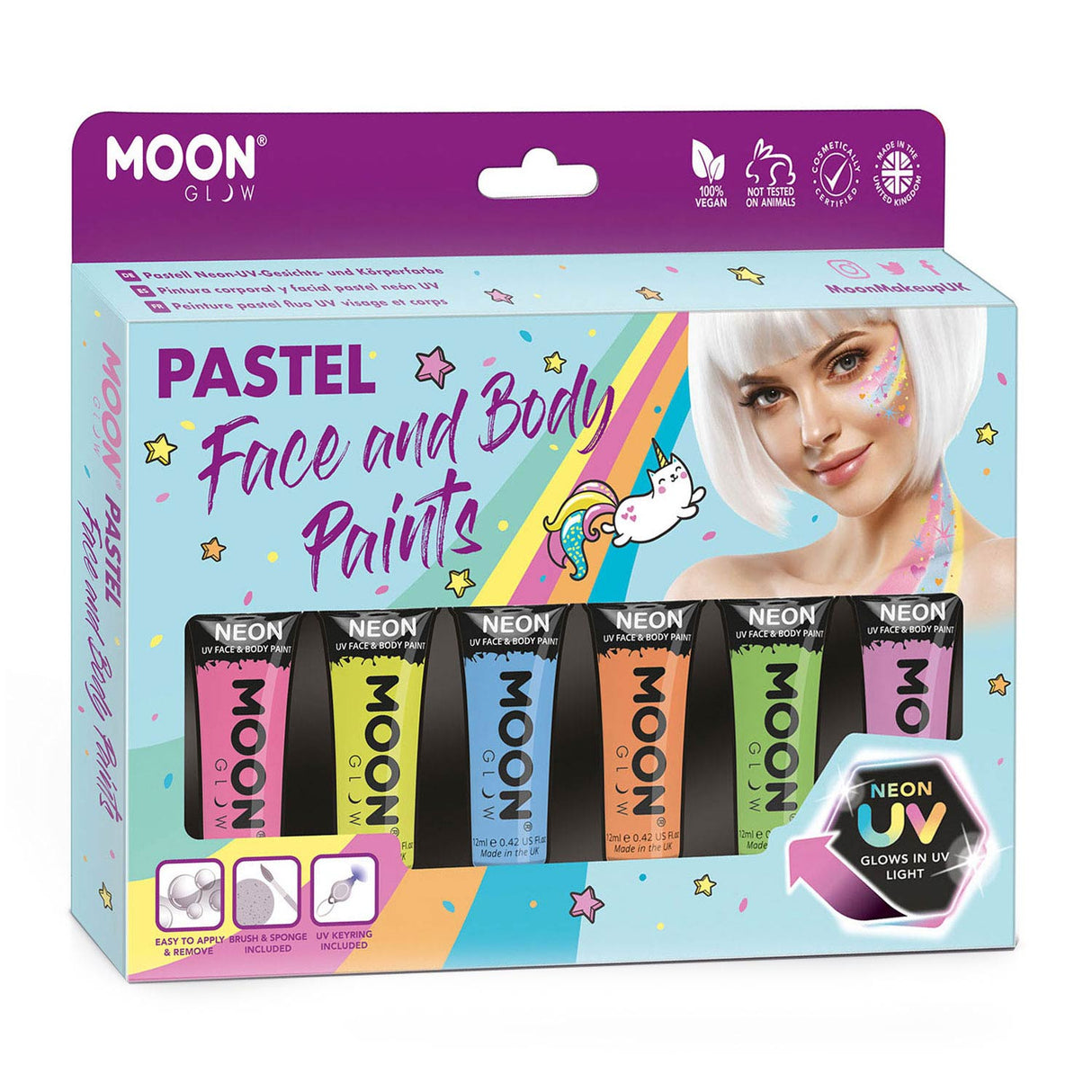 Haza Witbaard Face Body Paint Schminkset Pastel Neon