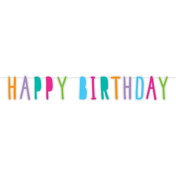 Haza Whitebeard letter garland Happy Birthday, 6m.