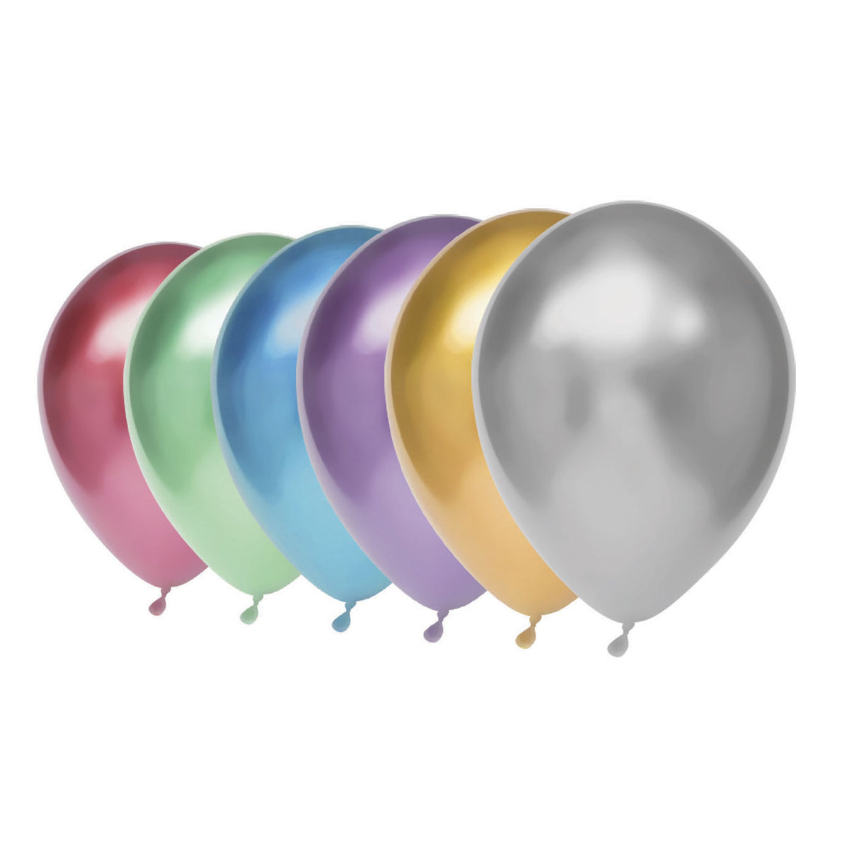 Haza witbaard ballonnen metallic, 6st.